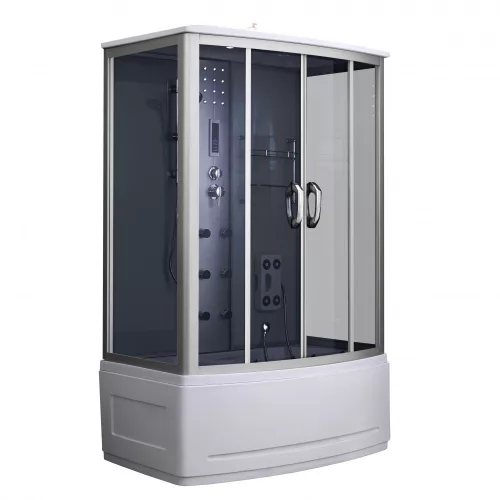 Kabina nawannowa z hydromasażem Emilia 85x135 cm z elektroniką Czarna