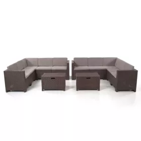 Zestaw 10-osobowych narożnych mebli ogrodowych City Large