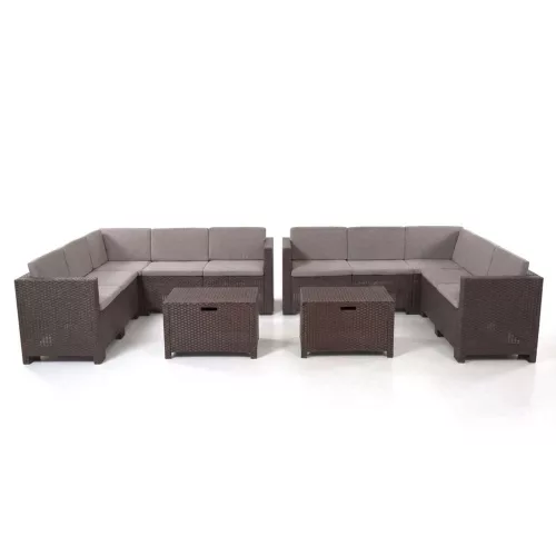 Zestaw 10-osobowych narożnych mebli ogrodowych City Large