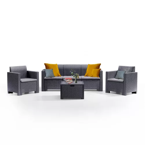 Zestaw 5-miejscowych mebli ogrodowych Nero