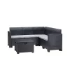 Narożny zestaw ogrodowy Nero z 5 miejscami siedzącymi