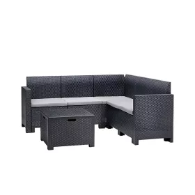 Narożny zestaw ogrodowy Nero z 5 miejscami siedzącymi