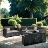 Zestaw 10-osobowych narożnych mebli ogrodowych Nero VII