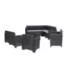 Zestaw 9-osobowych narożnych mebli ogrodowych Nero V