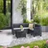 Narożny zestaw ogrodowy Nero z 5 miejscami siedzącymi