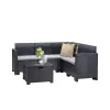 Narożny zestaw ogrodowy Nero z 5 miejscami siedzącymi