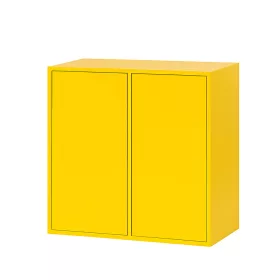 Boxie 2-drzwiowa szafka ścienna 80x80x37 cm żółta