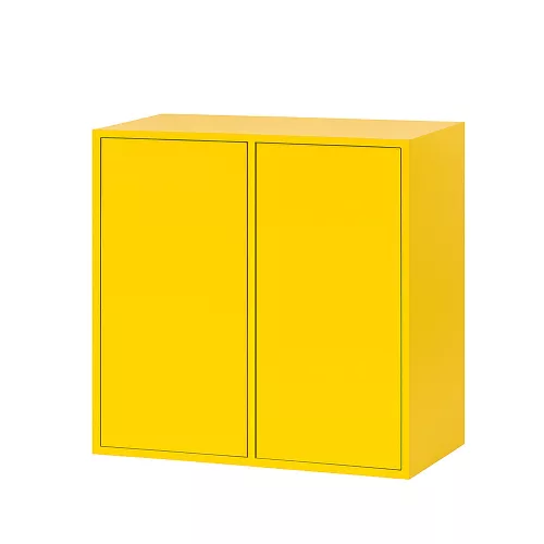 Boxie 2-drzwiowa szafka ścienna 80x80x37 cm żółta