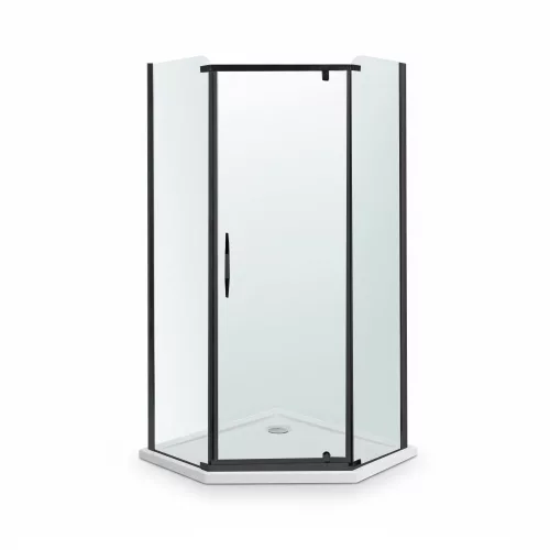 Celtic 100x100 cm ötszögletű zuhanykabin zuhanytálcával fekete