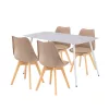 Zestaw jadalniany Ravena 4+1 biało-beżowy