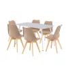 Zestaw jadalniany Ravena 6+1 biało-beżowy