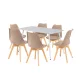 Zestaw jadalniany Ravena 6+1 biało-beżowy