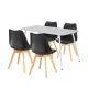 Zestaw jadalniany Ravena 4+1 biało-czarny
