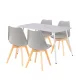 Zestaw jadalniany Ravena 4+1 biało-szary