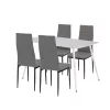 Zestaw jadalniany Renton 4+1 szaro-czarny