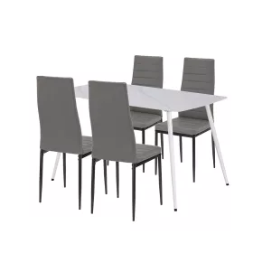 Zestaw jadalniany Renton 4+1 szaro-czarny