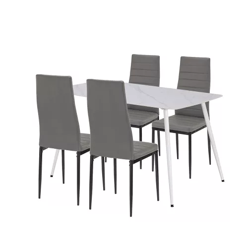 Zestaw jadalniany Renton 4+1 szaro-czarny