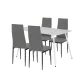 Zestaw jadalniany Renton 4+1 szaro-czarny