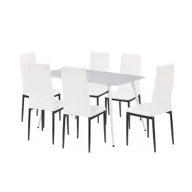 Zestaw jadalniany Renton 6+1 biało-czarny