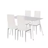 Zestaw jadalniany Renton 4+1 biało-szary