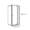 Flexi 80x90 cm sarokba szerelhető aszimmetrikus zuhanykabin zuhanytálca nélkül