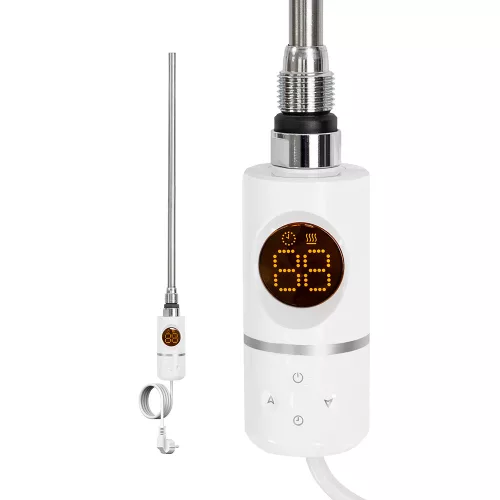 Grzejnik elektryczny do grzejników rurowych z cyfrowym regulatorem temperatury o mocy 400W.