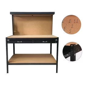 Stół warsztatowy z szufladą czarny