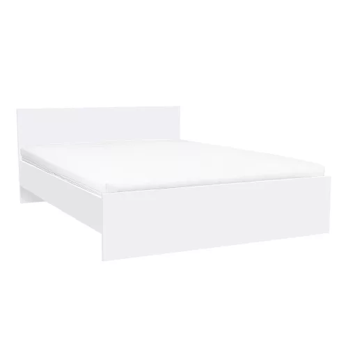 Łóżko podwójne Miami bez uchwytu na pościel 160x200 cm biało-białe