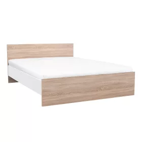   Łóżko podwójne Miami bez uchwytu na pościel 160x200 cm dąb sonoma-biały
