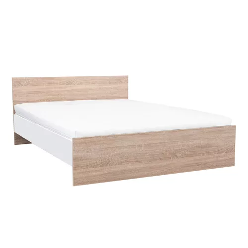 Łóżko podwójne Miami bez uchwytu na pościel 160x200 cm dąb sonoma-biały