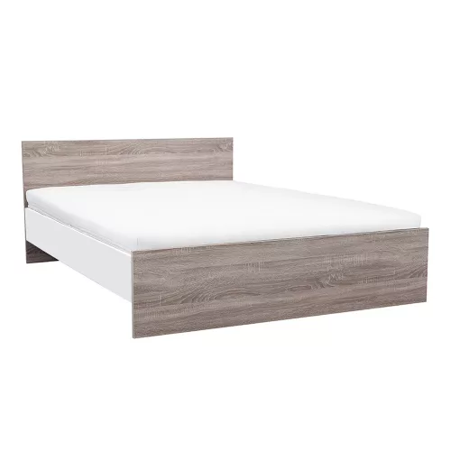 Łóżko podwójne Miami bez uchwytu na pościel 160x200 cm dąb york-biały