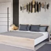 Łóżko podwójne Miami bez pościeli 180x200 cm dąb sonoma-biały