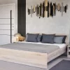 Łóżko podwójne Miami bez uchwytu na pościel 180x200 cm dąb sonoma-dąb jork