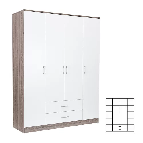 Safa Miami 160x205 cm dąb biały-ork