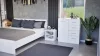 Kredens Miami 1 drzwi 4 szuflady 80x92 cm biało-biały