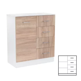 Kredens Miami 1 drzwi 4 szuflady 80x92 cm dąb sonoma-biały