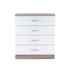 Miami komód 4 fiókos 80x92 cm fehér-yorki tölgy
