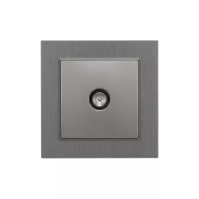 Nova TV csatlakozóaljzat szürke szálcsiszolt kerettel