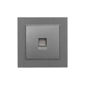 Nova UTP aljzat RJA-45 szürke szálcsiszolt kerettel