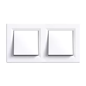   Nova podwójny jednoobwodowy przełącznik jednobiegunowy 101 z białą ramką