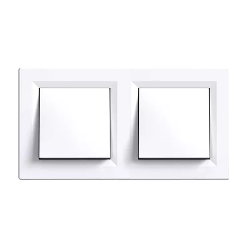 Nova podwójny jednoobwodowy przełącznik jednobiegunowy 101 z białą ramką