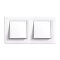 Nova podwójny jednoobwodowy przełącznik jednobiegunowy 101 z białą ramką