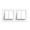 Nova podwójny żyrandol włącznik 105 z białą ramką