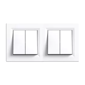 Nova podwójny żyrandol włącznik 105 z białą ramką