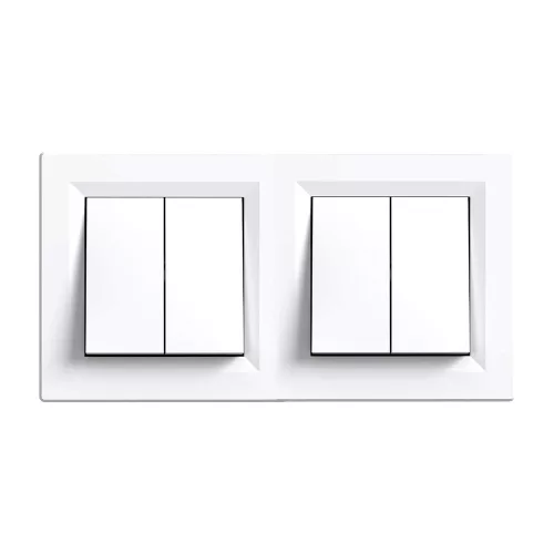 Nova podwójny żyrandol włącznik 105 z białą ramką