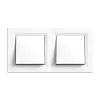 Nova podwójny przełącznik krzyżowy 107 biały z podwójną ramką