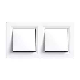   Nova podwójny przełącznik krzyżowy 107 biały z podwójną ramką