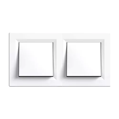 Nova podwójny przełącznik krzyżowy 107 biały z podwójną ramką
