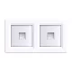 Nova podwójne gniazdo UTP RJA-45 z białą ramką