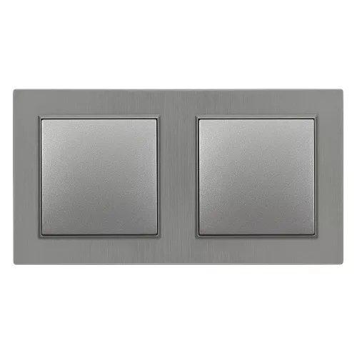 Nova kettős egy áramkörös egypólusú kapcsoló 101 szürke szálcsiszolt kerettel